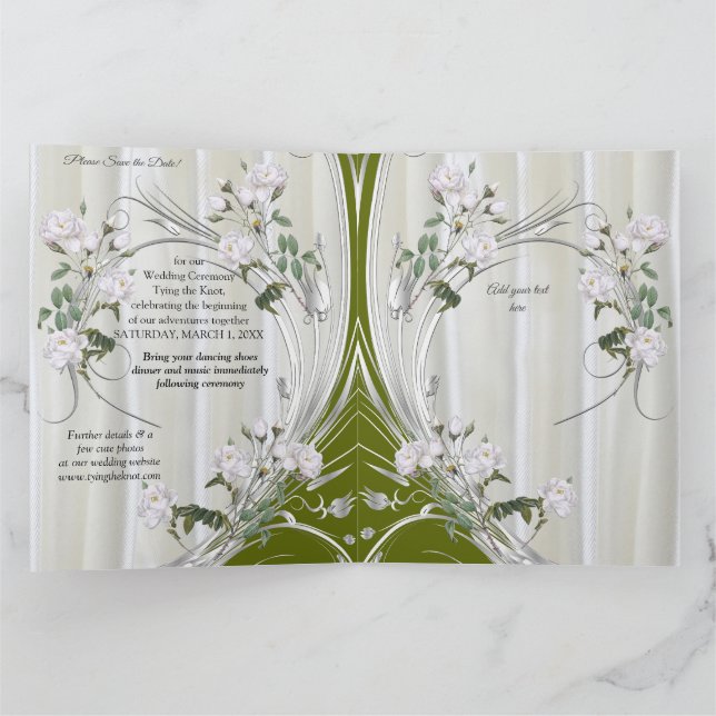 Carte Roses d'aquarelle blanche peints sur le champagne  (Intérieur)