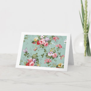 Carte Roses de chou sur bleu-clair
