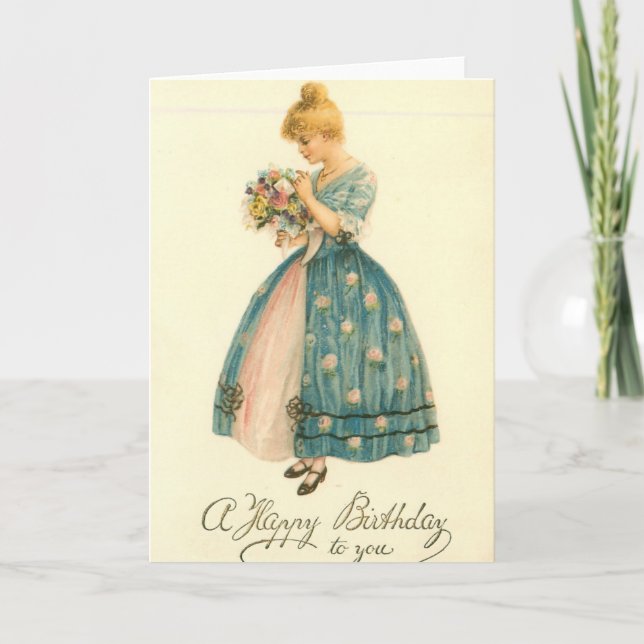 Carte Roses de fille d'anniversaire (Devant)