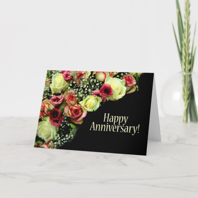 Carte Roses de joyeux anniversaire (Devant)