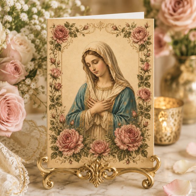 Carte Roses de la Sainte Mère Vierge Prière Catholique (Créateur téléchargé)