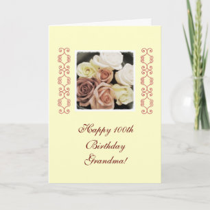 Carte Roses de l'anniversaire de la grand-maman en