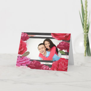 Carte Roses de l'anniversaire du Mariage photo personnal