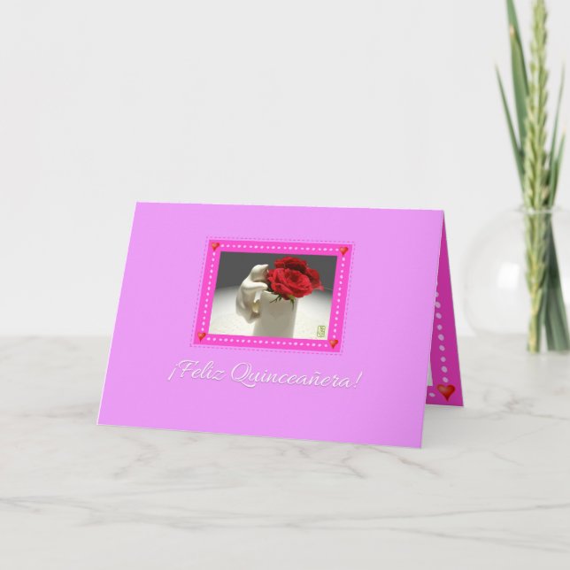 Carte Roses de thé et de kitty de Quinceañ (Devant)