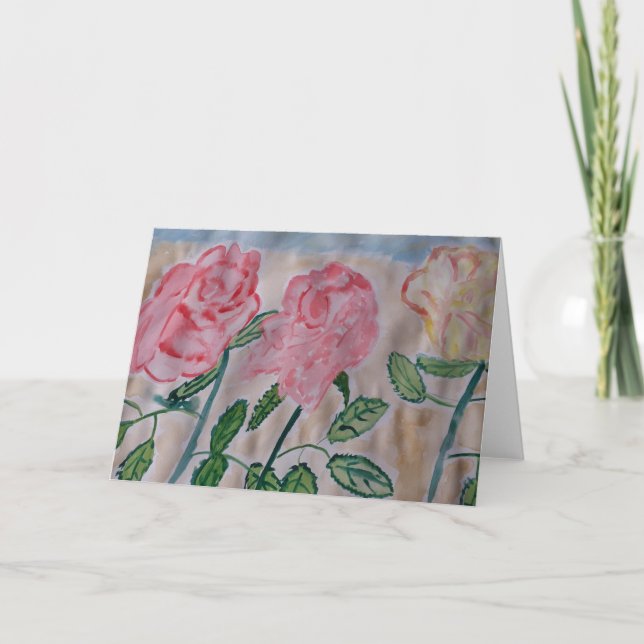 Carte Roses d'été Abstraits (Devant)