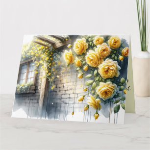 Carte Roses d'or sur le mur en pierre rustique