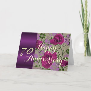 Carte roses du 70e anniversaire mariage