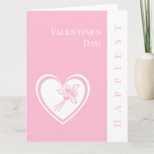 Carte Roses du coeur rose de Valentine le plus heureux e