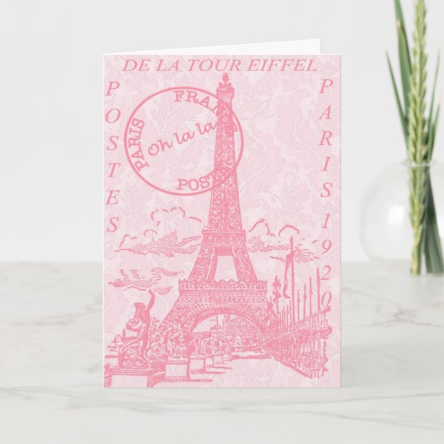 Carte Roses Eiffel Greeting (Devant)