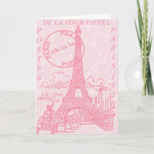 Carte Roses Eiffel Greeting Cards