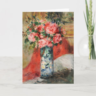 Carte Roses et pivoines dans un vase   Renoir