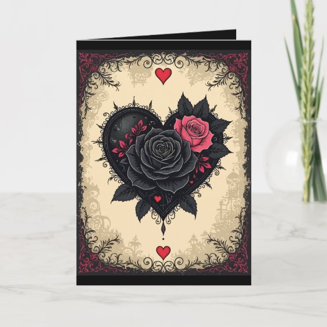 Carte Roses gothiques et amères de Valloween (Devant)