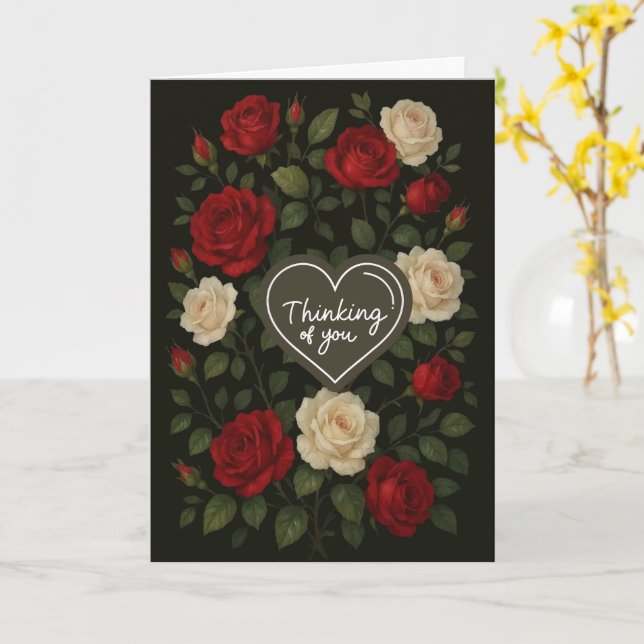 Carte Roses Grimpantes Enchantées : Pensée pour Vous, (Fleur jaune)
