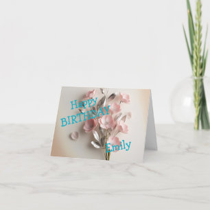 Carte Roses Jaunes Rose Bleu Floral Aquarelle