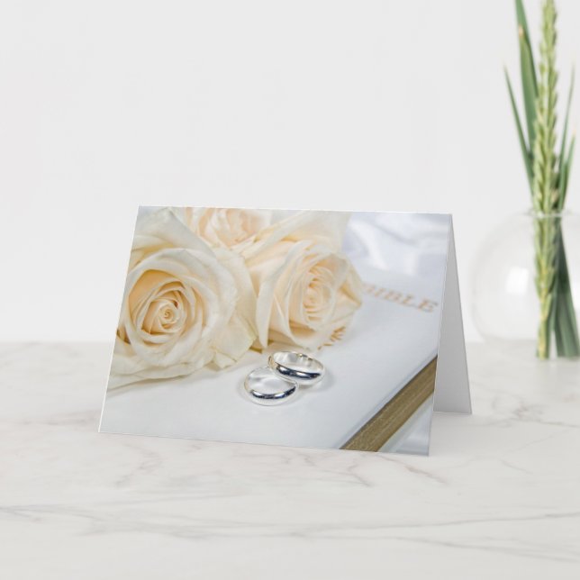 Carte roses mariage sur la Bible (Devant)