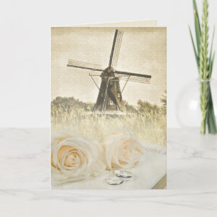 Carte Roses mariages sur la Bible avec moulin