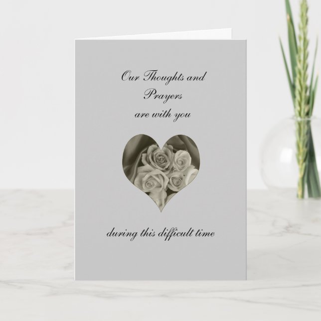Carte Roses noirs et blancs de sympathie (Devant)