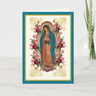 Carte Roses Religieuses Vierge Guadalupe Espagnol 