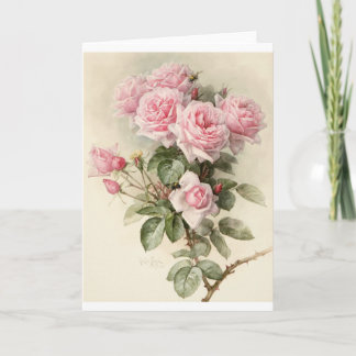 Carte Roses romantiques victoriens vintages