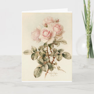 Carte Roses romantiques victoriens vintages