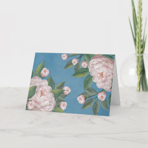 Carte Roses rose pâle avec Arrière - plan bleu marine
