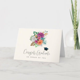 Carte Roses roses et blanches pour la remise des diplôme