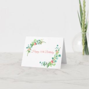 Carte Roses roses et Eucalyptus Jalon Anniversaire