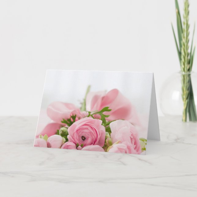 Carte Roses roses mariage rose (Devant)