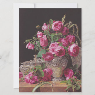 Carte Roses roses (par Ferdinand Georg Waldmüller)