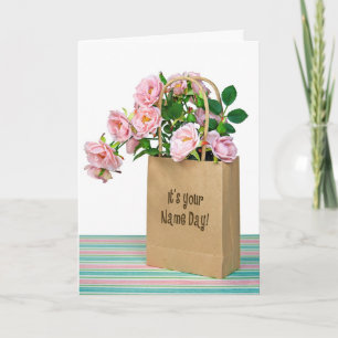 Carte Roses roses roses pour le jour du nom