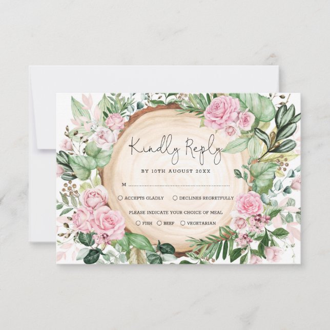 Carte Roses Roses Roses Roses Roses Vertes Mariage Forêt (Devant)