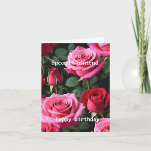 Carte Roses roses roses rouges pour une amie spéciale An