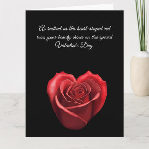 Carte Roses Rouges en Forme de Cœur pour la Saint-Valent