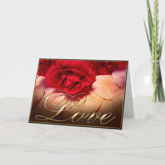 Carte Roses rouges et dollars de sable - amour (Devant)