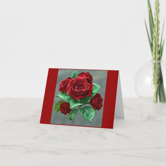 Carte Roses rouges... image trouvée, (Devant)