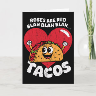 Carte Roses sont rouges blah blah Tacos drôle Saint-Vale