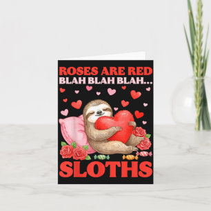 Carte Roses Sont Rouges Blah Paresseux Saint Valentin Mi