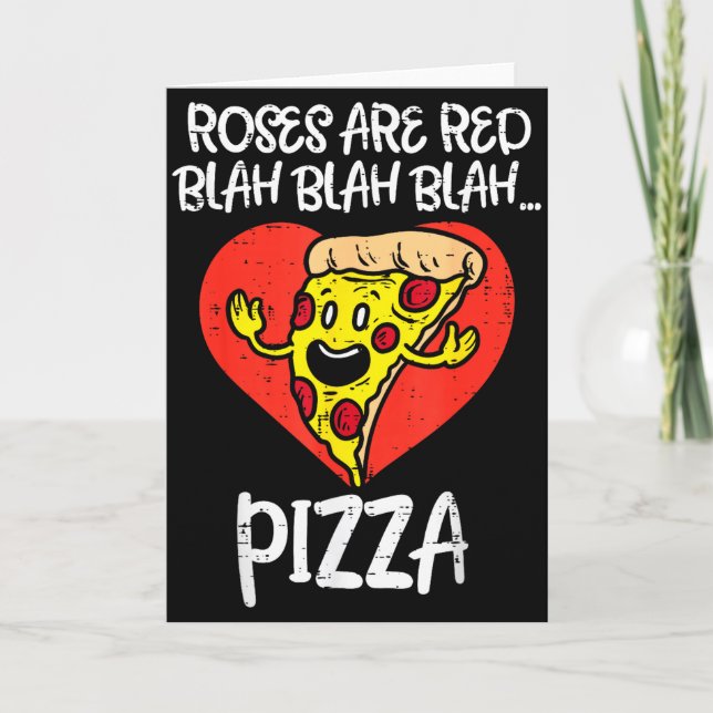 Carte Roses sont rouges Blah Pizza Funny Saint-Valentin  (Devant)