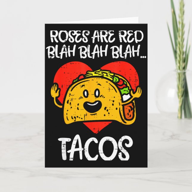 Carte Roses sont rouges Blah Tacos drôle Saint-Valentin  (Devant)