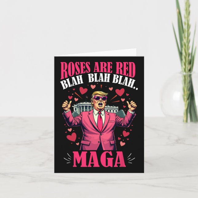 Carte Roses sont rouges Blah Trump Funny Mega Saint-Vale (Devant)