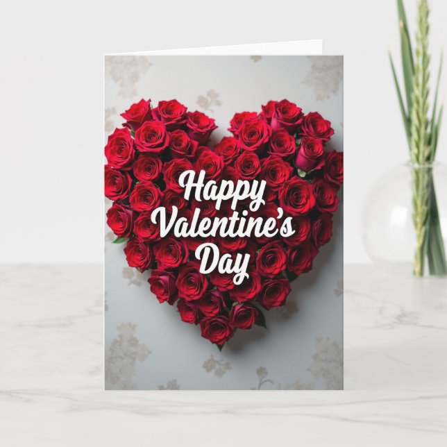 Carte Roses Valentines Day Happy Card (Devant)