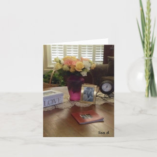 Carte Roses vintages et dentelle