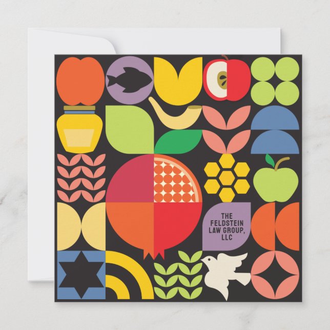 Carte Rosh Hashanah Corporate Juifs voeux du Nouvel An (Devant)