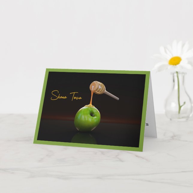 Carte Rosh Hashanah Honey Apple Belle salutation (Petite plante)