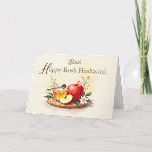 Carte Rosh Hashanah Personnaliser les fleurs de pomme et