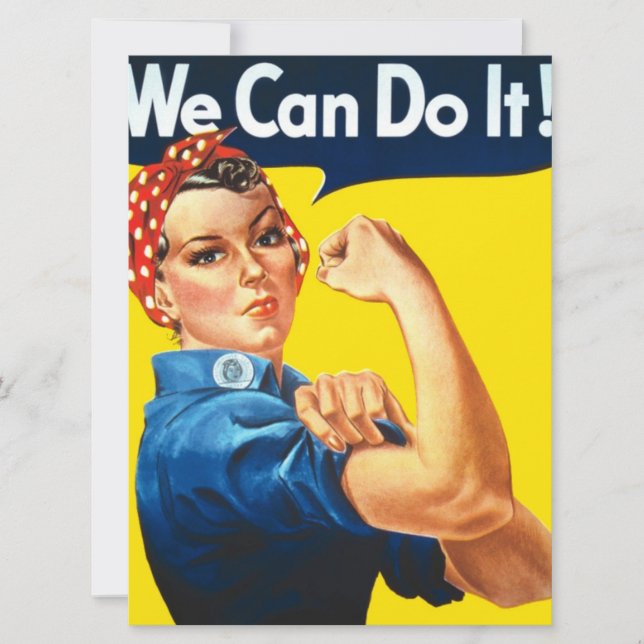 Carte Rosie le Riveter (Oeuvre D'Art Icône) (Nous Pouvon (Devant)