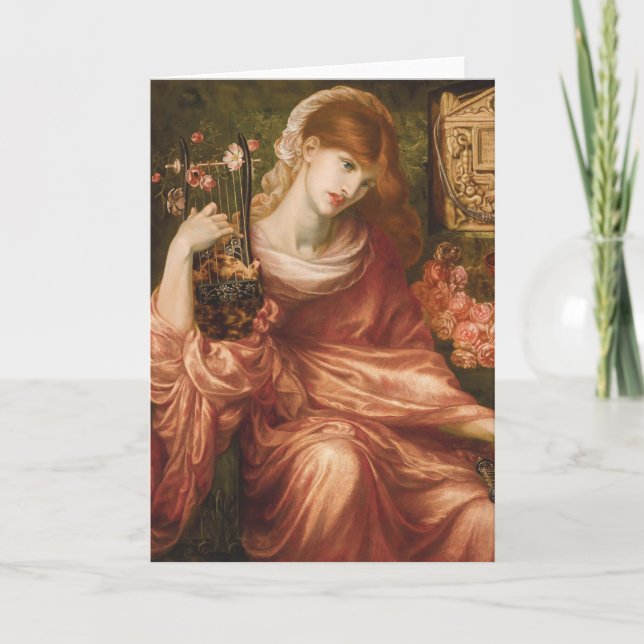 Carte Rossetti Roman Harp Player Greeting Card (Devant)