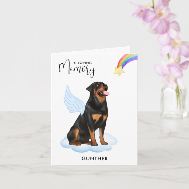 Carte Rottweiler Angel Chien Memorial Animaux Perdre la  (Orchidée)