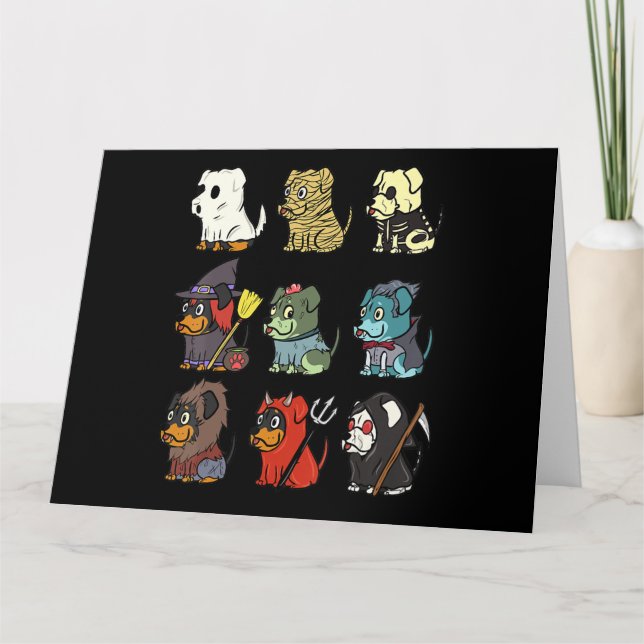 Carte Rottweiler Costumes d'horreur Drôle chien Hallowee (Devant)