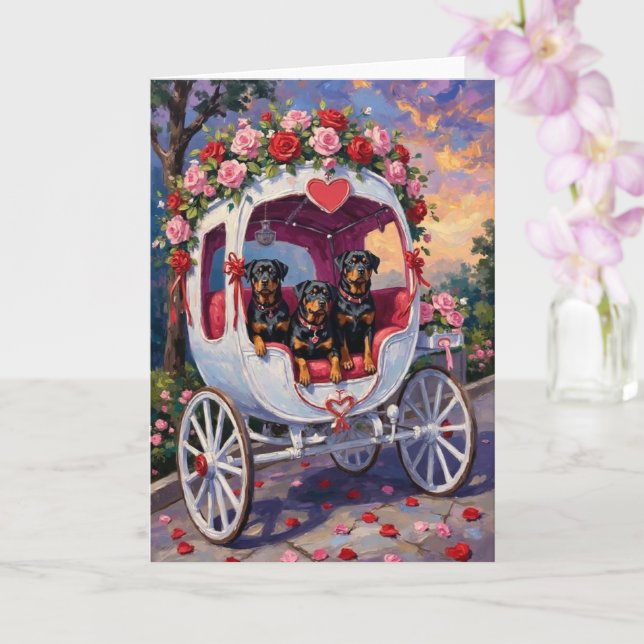 Carte Rottweiler Dog Valentine's Day (Orchidée)